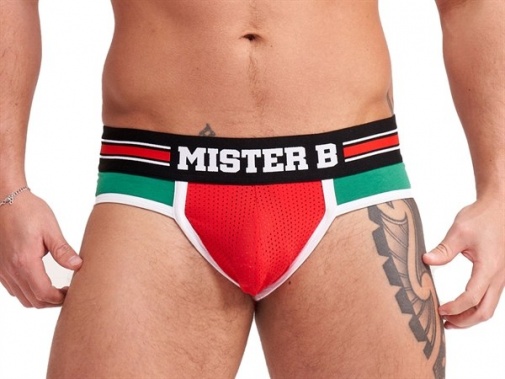 Mister B - Urban Lisbon Jock Brief  露股内裤 - 红色/绿色 - 中码 照片