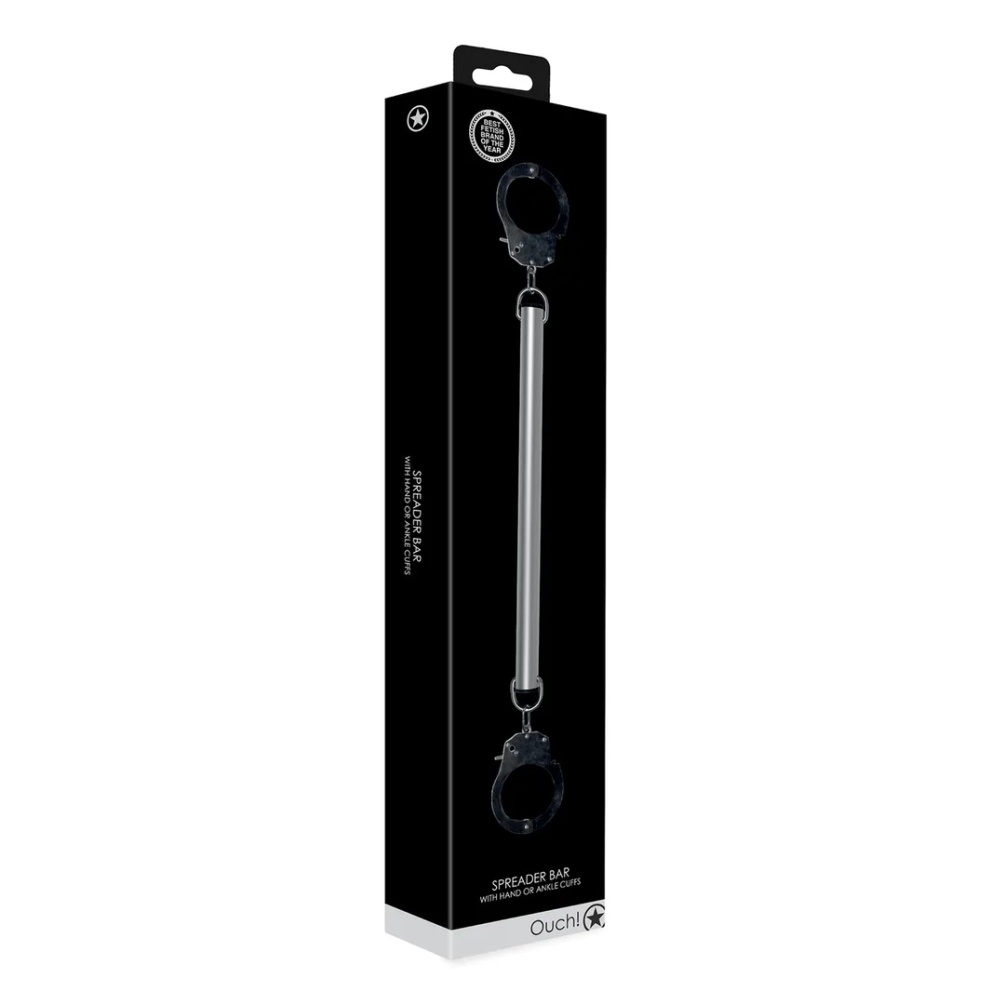 Would you like to take control during your BDSM play? This S... Ouch - Spreader Bar w Cuffs - Silver photo-6