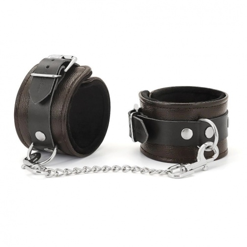 Liebe Seele - Leather Ankle Cuffs - Brown photo
