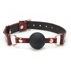 Liebe Seele - Silicone Ball Gag w Leather Straps - Wine Red photo