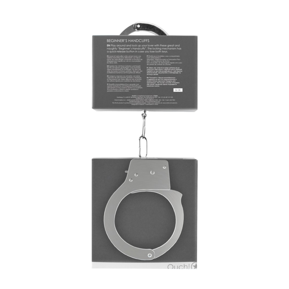 Play around and lock up your lover with these great and naug... Ouch - Beginner Handcuffs - Silver photo-8