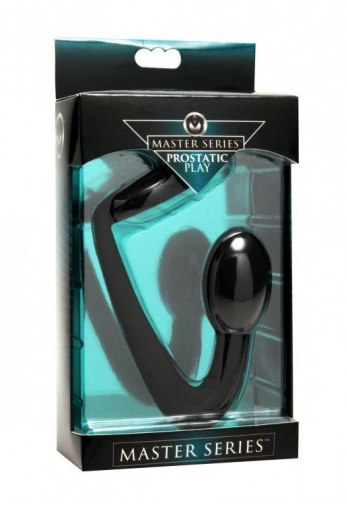 Prostatic Play - Explorer Silicone C-Ring & Prostate Plug - Black photo