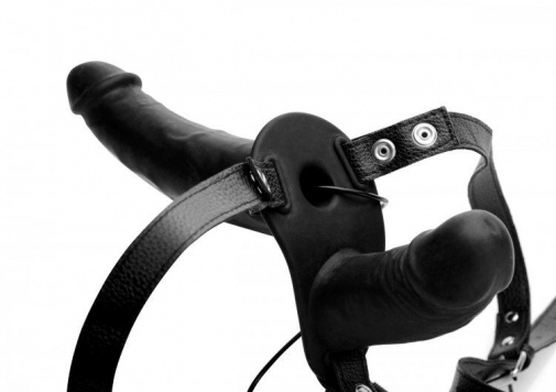 Strap U - Power Pegger Vibro Double Strap-On - Black photo