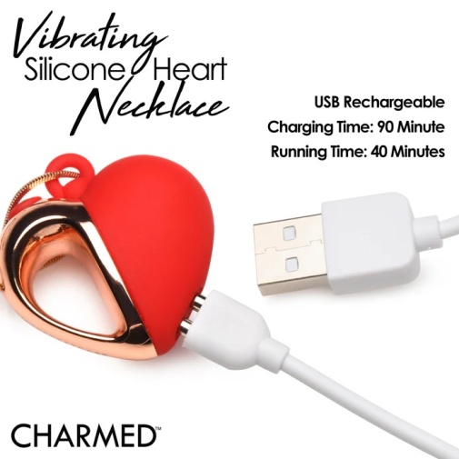 Charmed - 10X Vibro Heart Necklace - Red photo