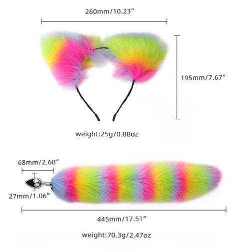 MT - Tail Plug Set 4pcs - Rainbow photo