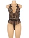 Ohyeah - Lace Floral Sheer Teddy - Black - 3XL photo-4