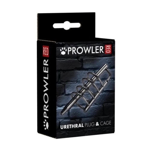 Prowler - Urethral Plug and Cage - Black/Silver 照片