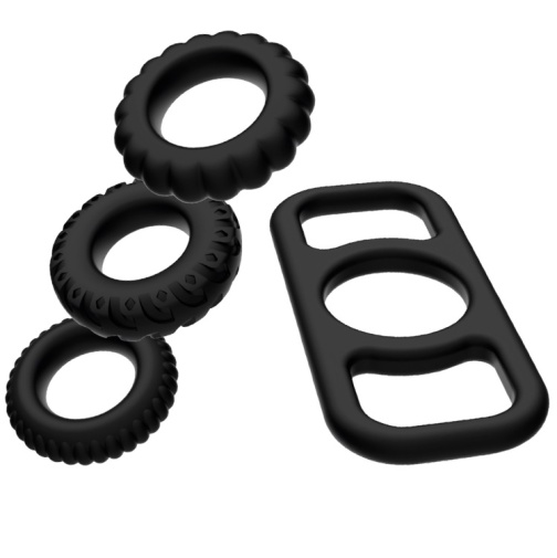 Addicted Toys - Rings Set 4pcs - Black photo