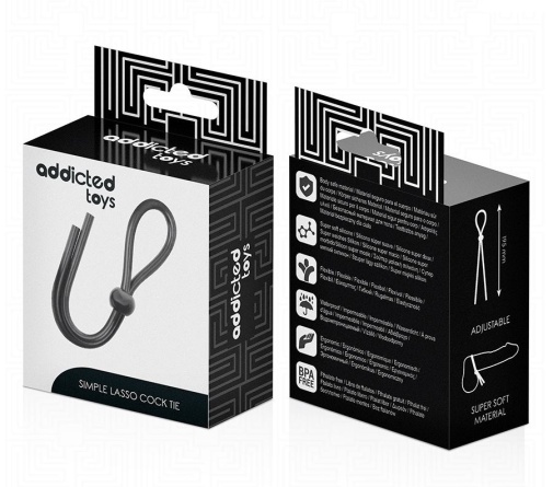 Addicted Toys - 簡易套索陰莖環 - 黑色 照片