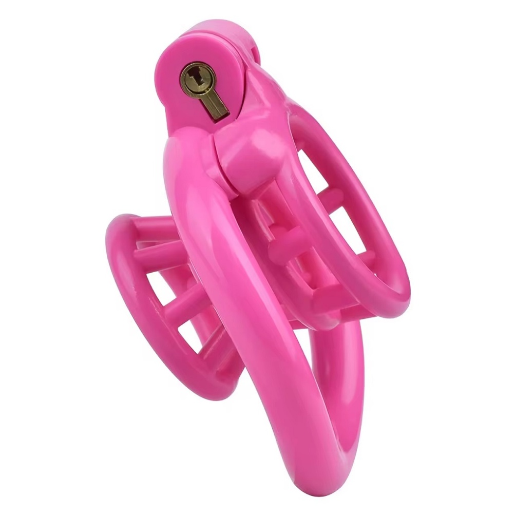 Material: 3D print resin
Size:
A Circular inside diameter: 3... FAAK - Resin Chastity Cage 217 - Pink photo-2