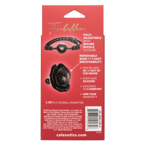 CEN - Forbidden Removable Rose Gag - Black photo