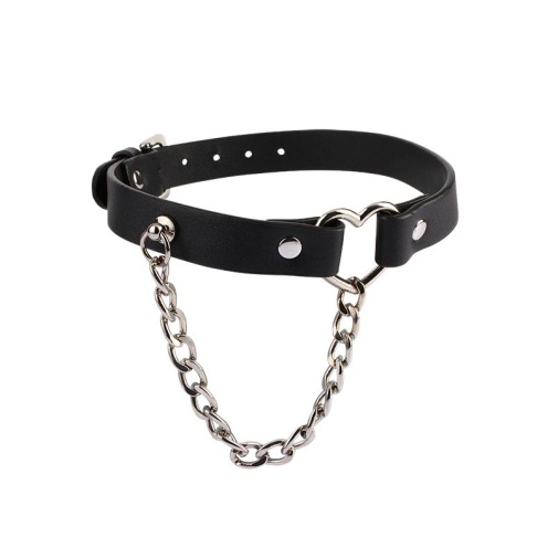 Chisa - Heart Collar w Chain - Black photo