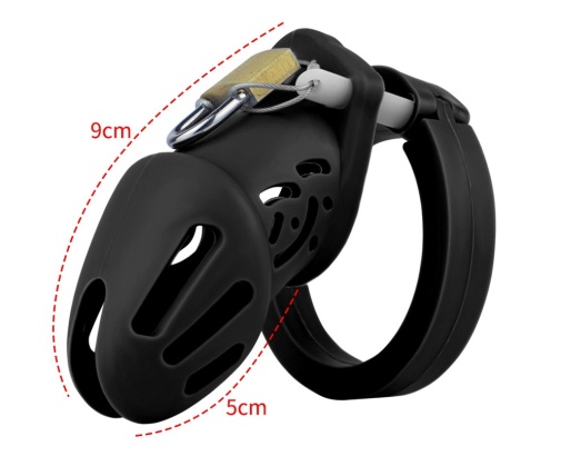 FAAK - Silicone Chastity Cage 114 - Black photo