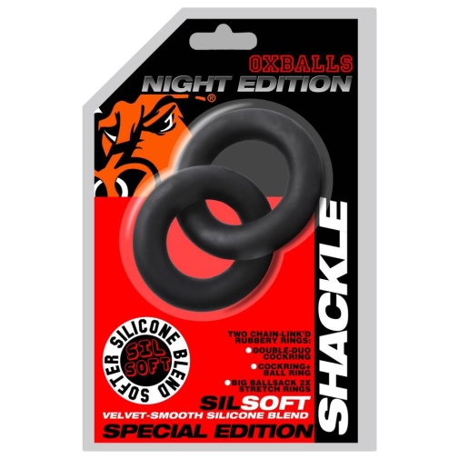 Oxballs - Shackle Double Ring - Night Black 照片