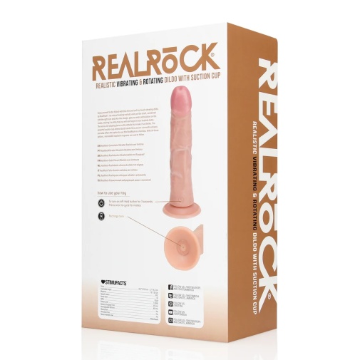 RealRock - 8" Rotating Vibro Curve Dildo - Flesh photo