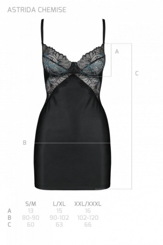 Passion - Astrida Chemise - Black - L/XL photo