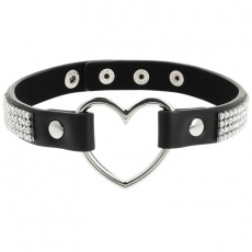 Coquette - Choker Heart Vegan Leather - Black photo