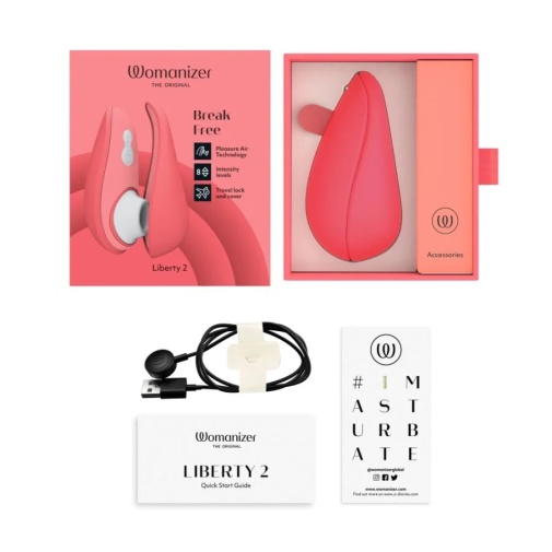 Womanizer - Liberty 2 代 便携版阴蒂吸啜器 - 亮红色 照片