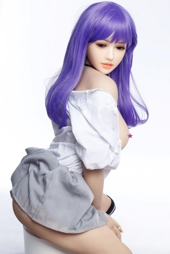 Rosalie Asian Curvy Realistic Sex Doll, Purple Hair, Ultra Soft TPE 158 cm (5’2 ft) photo