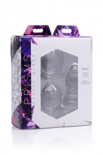Prisms Erotic Glass - Triplets 玻璃後庭塞 三件式套裝 - 透明 照片