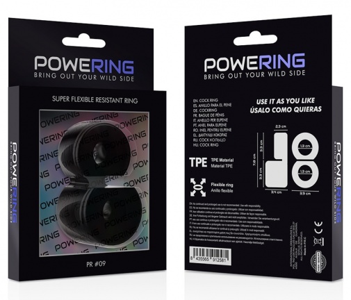 Powering - 超柔韌性 PR09 陰莖環 - 黑色 照片