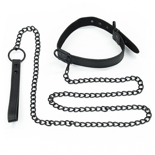 Lovetoy - Bondage Fetish Collar w Leash - Black photo