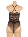 Ohyeah - Lace Floral Sheer Teddy - Black - 3XL photo-6