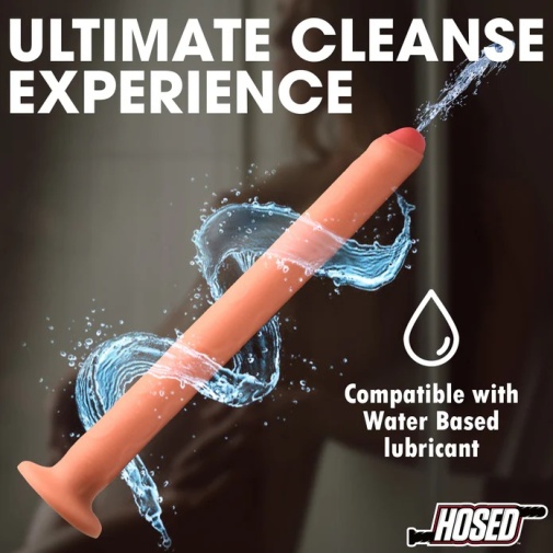 Hosed - 15" 仿真粗阳具造形灌肠器 - 肉色 照片