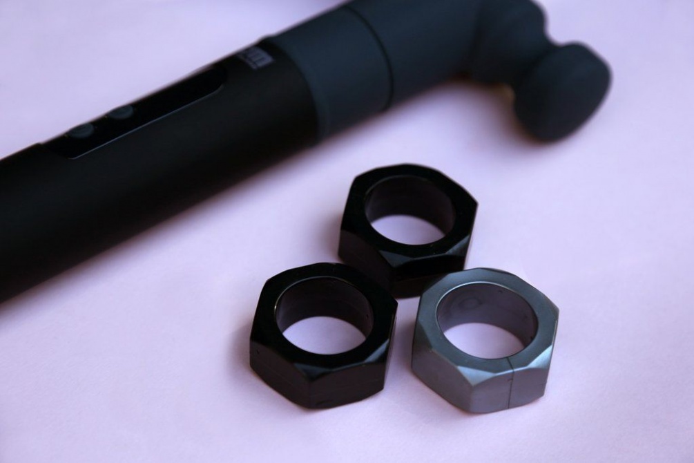 This set of stretch to fit cock rings work great as cock rin... TOF - 3 Piece Cock Nuts photo-10