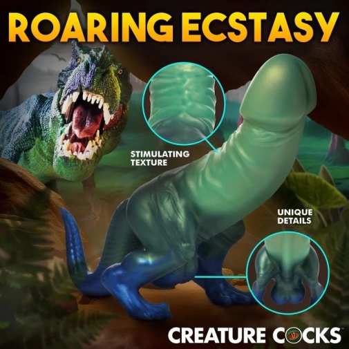 Creature Cocks  - 侏羅紀恐龍假陽具 - 綠色/藍色 照片