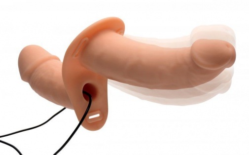 Strap U - Power Pegger 穿戴式束帶連震動雙頭假陽具 - 肉色 照片