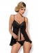 Obsessive - Dotina Babydoll & Thong - Black - S/M photo