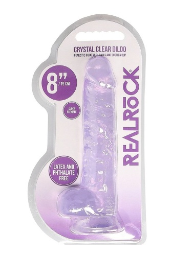 RealRock - 8" 仿真假陽具連陰囊 -紫色 照片