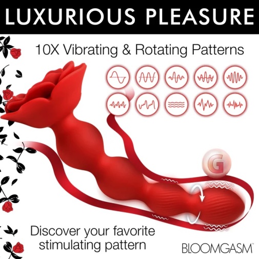 Bloomgasm - 10X Rose Twirl Vibro Beads - Red photo