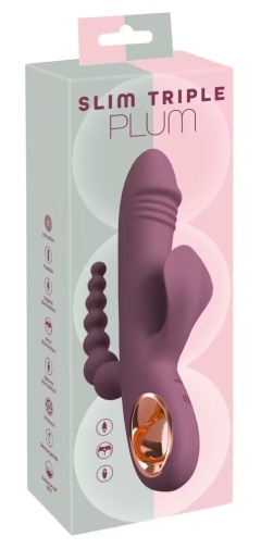 You2Toys - Slim Triple Plum Rabbit Vibrator - Purple photo