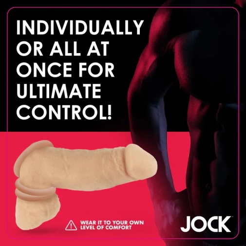 Jock - 陰莖環套裝 - 肉色 照片