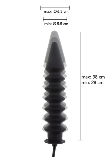 Hidden Desire - Expert Ribbed Inflatable Plug - Black photo