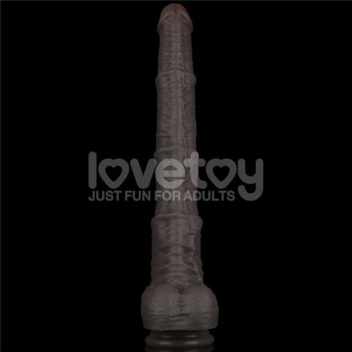 Lovetoy 16" 双层皮肤矽胶制仿真阳具 大码  - 黑色 照片