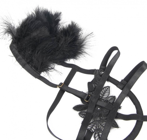 Ohyeah - Feather Underwire Set - Black - M photo