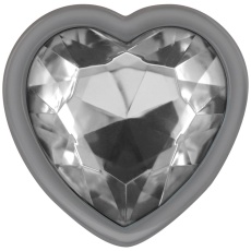 Intense - Metal Heart Gem Plug M - Clear photo