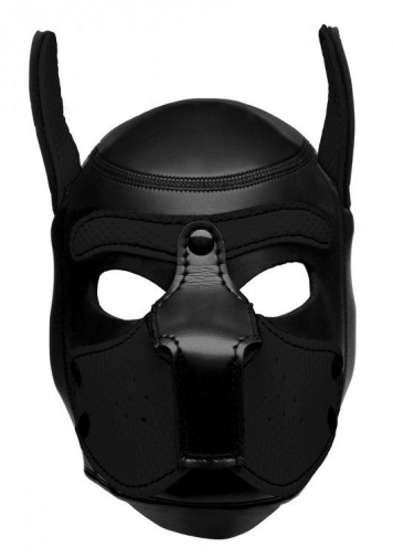 Master Series - Spike Neoprene 犬形頭罩 - 黑色 照片