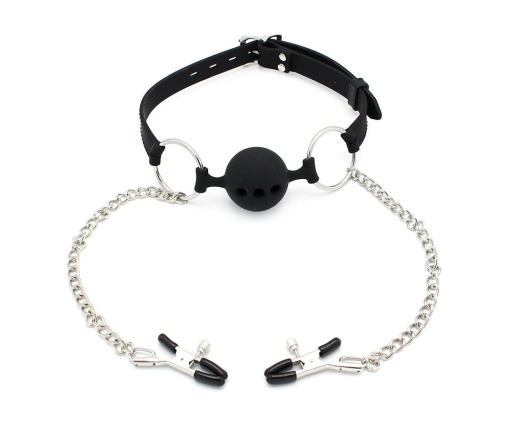 Kiotos - Ball Gag w Nipple Clamps photo