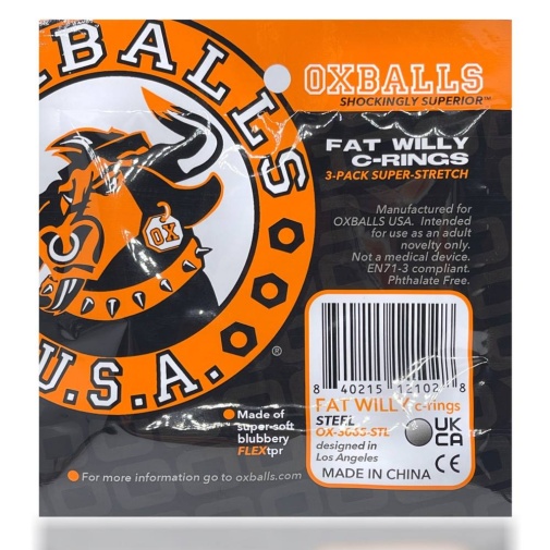 Oxballs - Fat Willy Cockring 3's Pack - Steel 照片