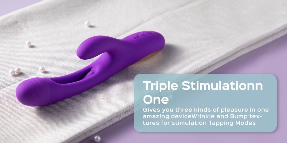 The main shaft of the rabbit vibrated has a hollow design, p... Honey Play Box - Bora Rabbit Tapping Vibrator - Purple photo-10