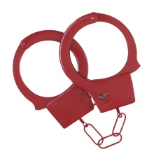 Ouch - Classic Metal Hand Cuffs - Red 照片