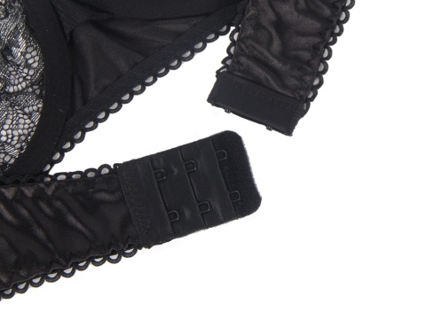 Ohyeah - Open Bra Set w Garter Panty - Black - M photo