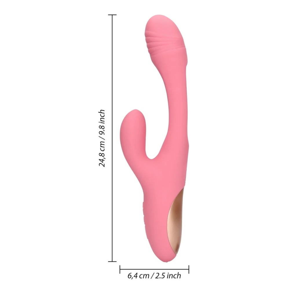 This Flapping G-Spot Rabbit Vibrator is designed for simulta... Loveline - Flapping Rabbit Vibrator - Pink photo-7