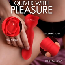 Bloomgasm - Rose Delight Thrusting Vibrator - Red photo