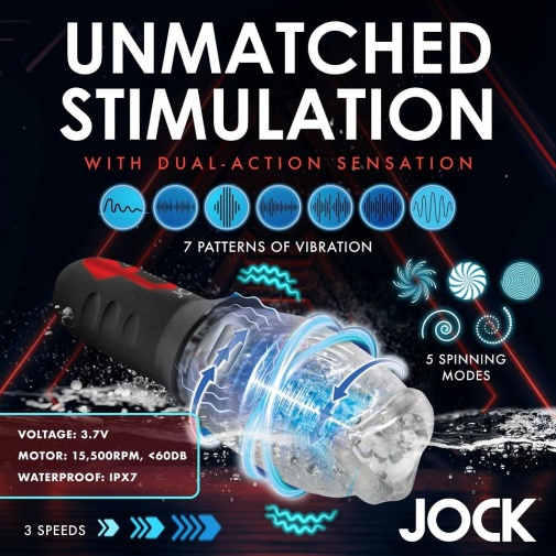 Jock - Spinning Vibro Masturbator - Black photo
