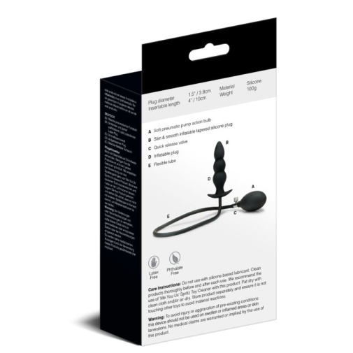 Me You Us - Inflatable Anal Beaded Plug - Black 照片